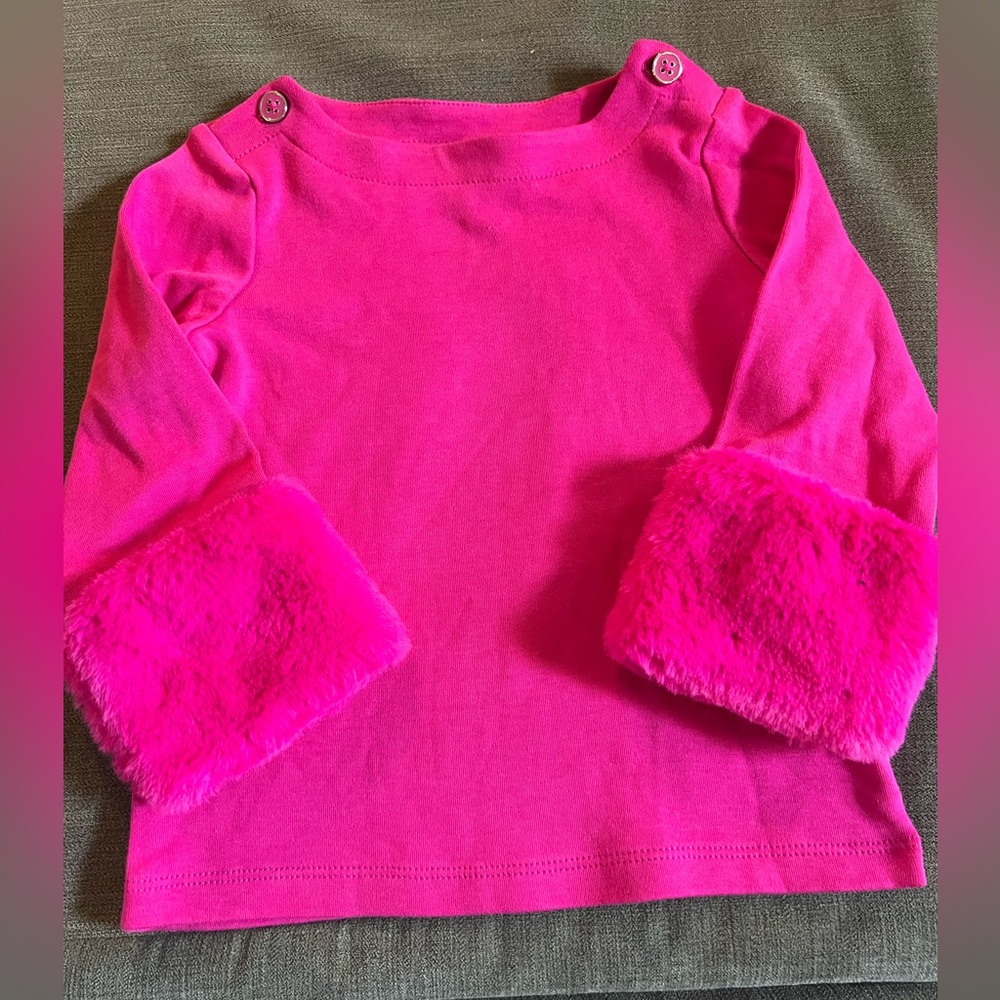 Janie and Jack Vibrant Pink Long Sleeve Tee